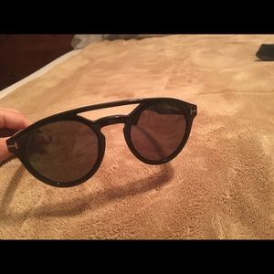Tom Ford double bridge round frame sunglasses